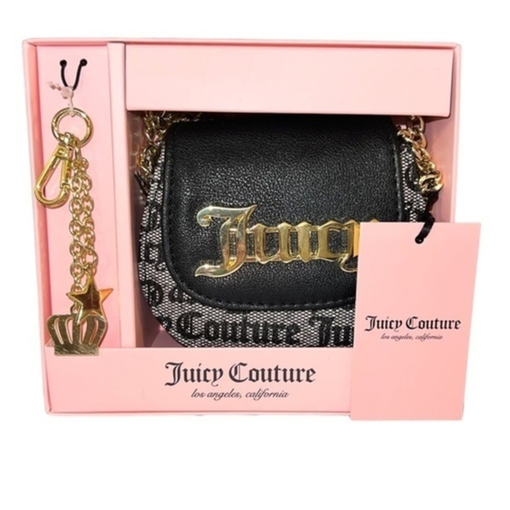 JUICY COTURE mini purse with gold shoulder chain and keychain. NWT